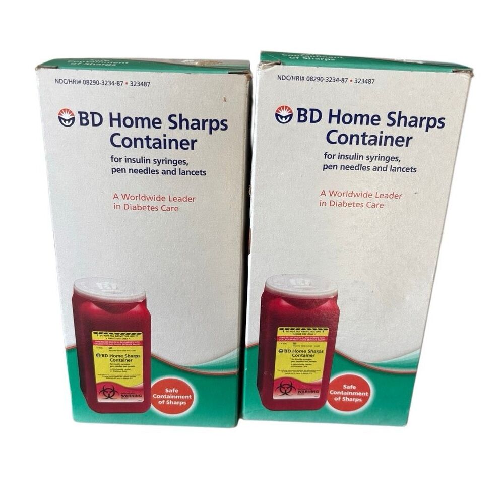 2 BD Home Sharps Containers 323487 *New*